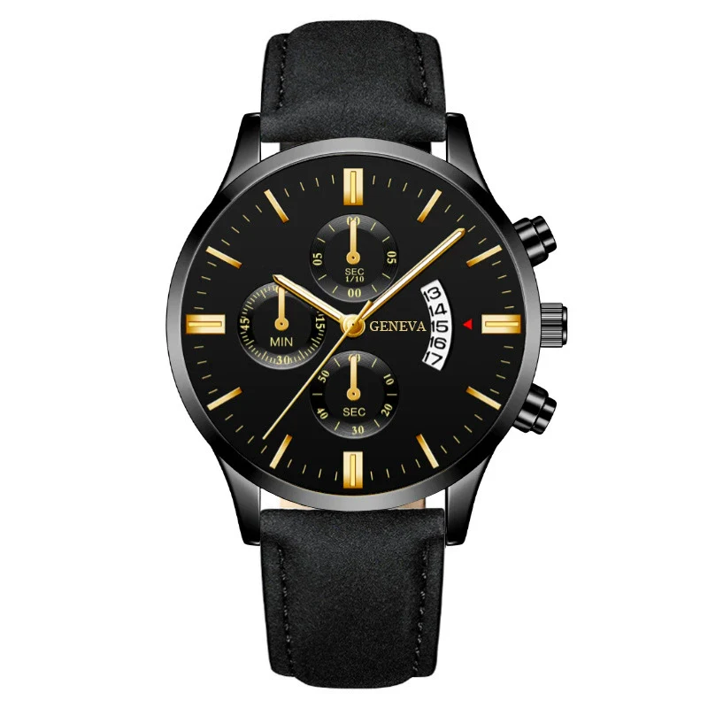 Wholesale Men's Metal Case Leather Strap Quartz Watch With Round Dial And Fashion Style - Image 2
