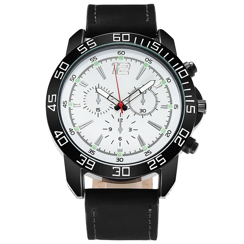 Wholesale Men's Outdoor Multifunctional Sports Quartz Watch Alloy Case Imitation Leather Strap Round Dial - Image 7