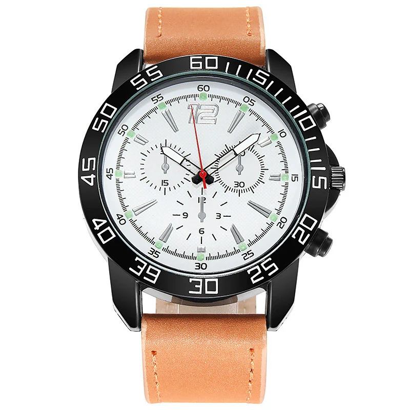 Wholesale Men's Outdoor Multifunctional Sports Quartz Watch Alloy Case Imitation Leather Strap Round Dial - Image 8