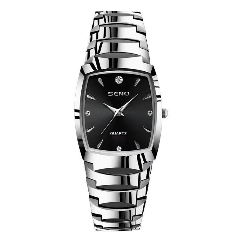 Wholesale Men's Quartz Watch Retro Fashionable With Alloy Case Strap Rose Gold Buckle Mineral Reinforced Glass Mirror Square Dial - Image 8