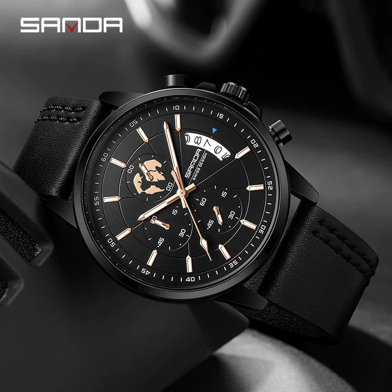 Wholesale Men's Quartz Watch Zinc Alloy Case Steel Belt Round Dial Waterproof Leisure Style - Image 2