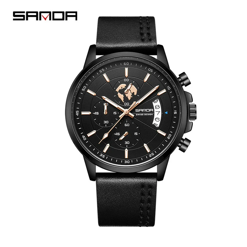 Wholesale Men's Quartz Watch Zinc Alloy Case Steel Belt Round Dial Waterproof Leisure Style - Image 4