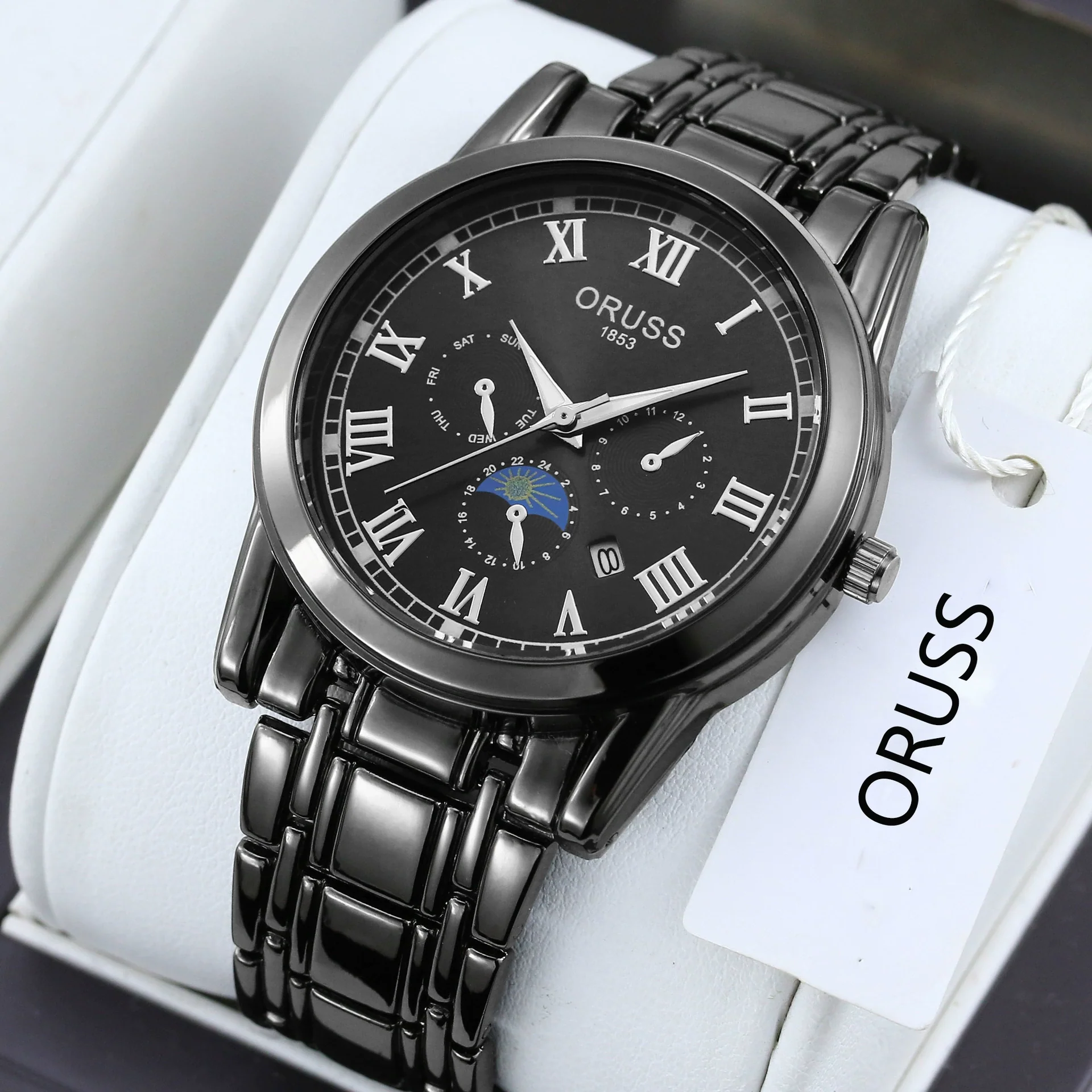 Wholesale Men's Quartz Watches Alloy Case Mineral Reinforced Glass Mirror Round Dial Business Style - Image 11