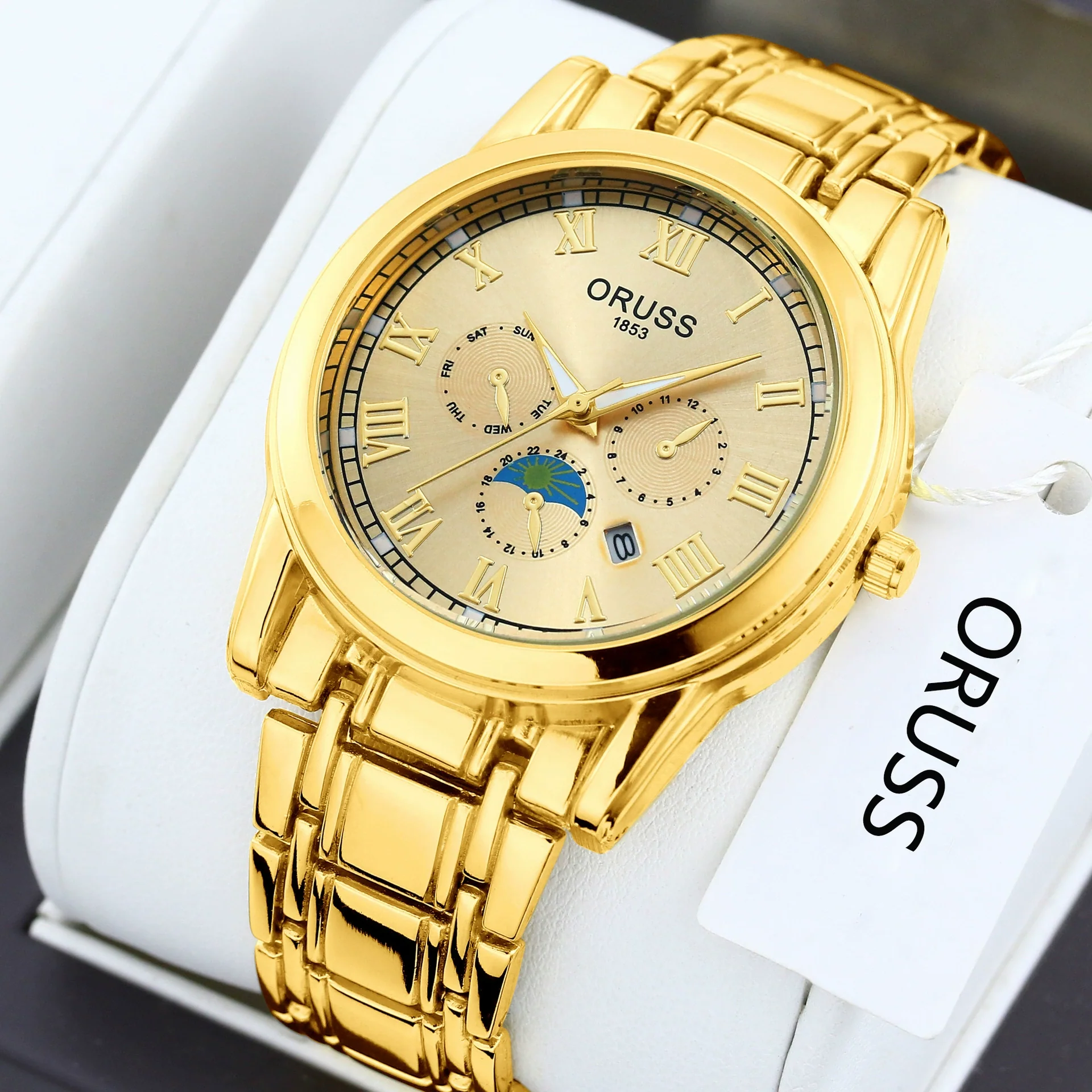 Wholesale Men's Quartz Watches Alloy Case Mineral Reinforced Glass Mirror Round Dial Business Style - Image 12
