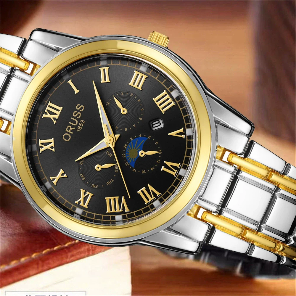 Wholesale Men's Quartz Watches Alloy Case Mineral Reinforced Glass Mirror Round Dial Business Style - Image 4