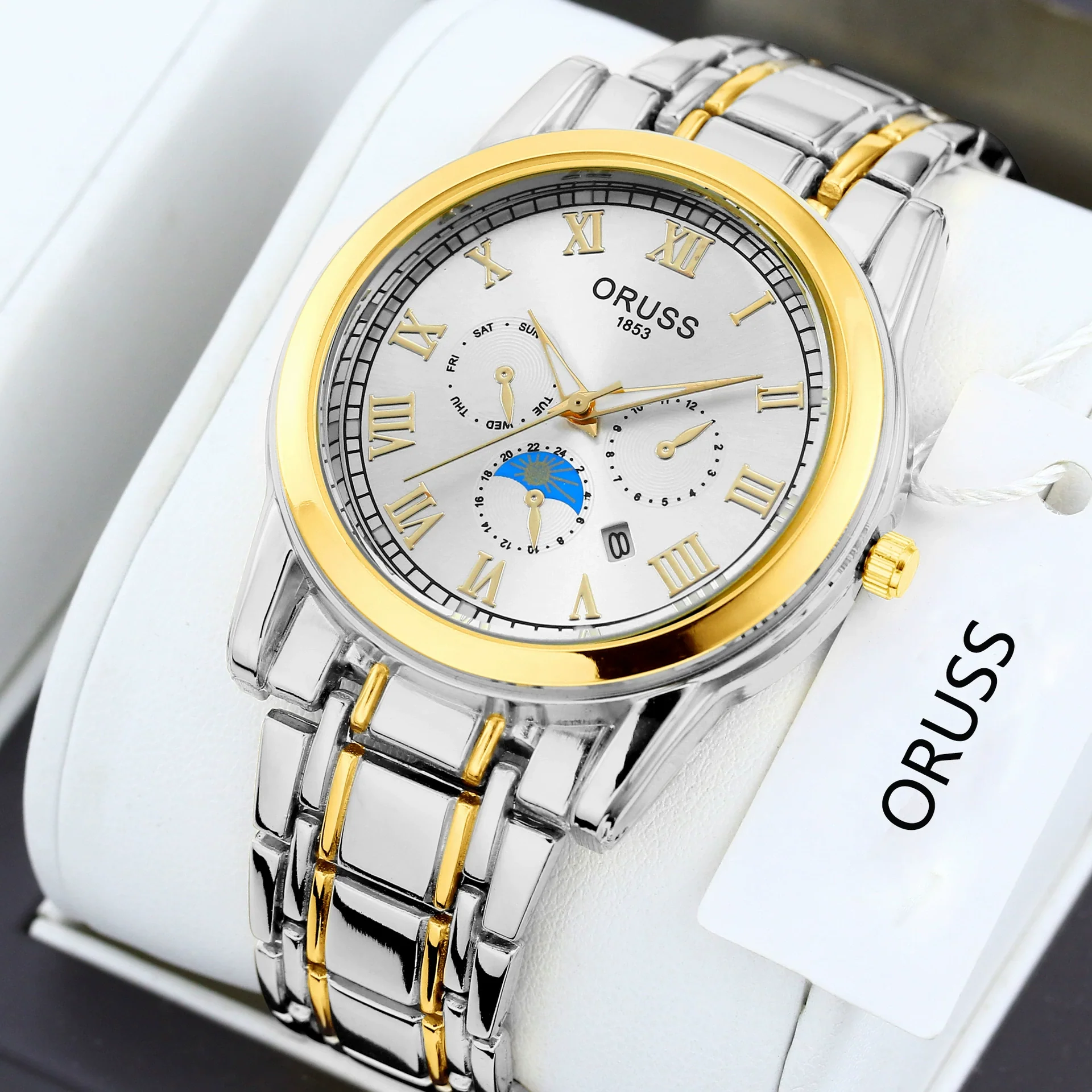 Wholesale Men's Quartz Watches Alloy Case Mineral Reinforced Glass Mirror Round Dial Business Style - Image 7