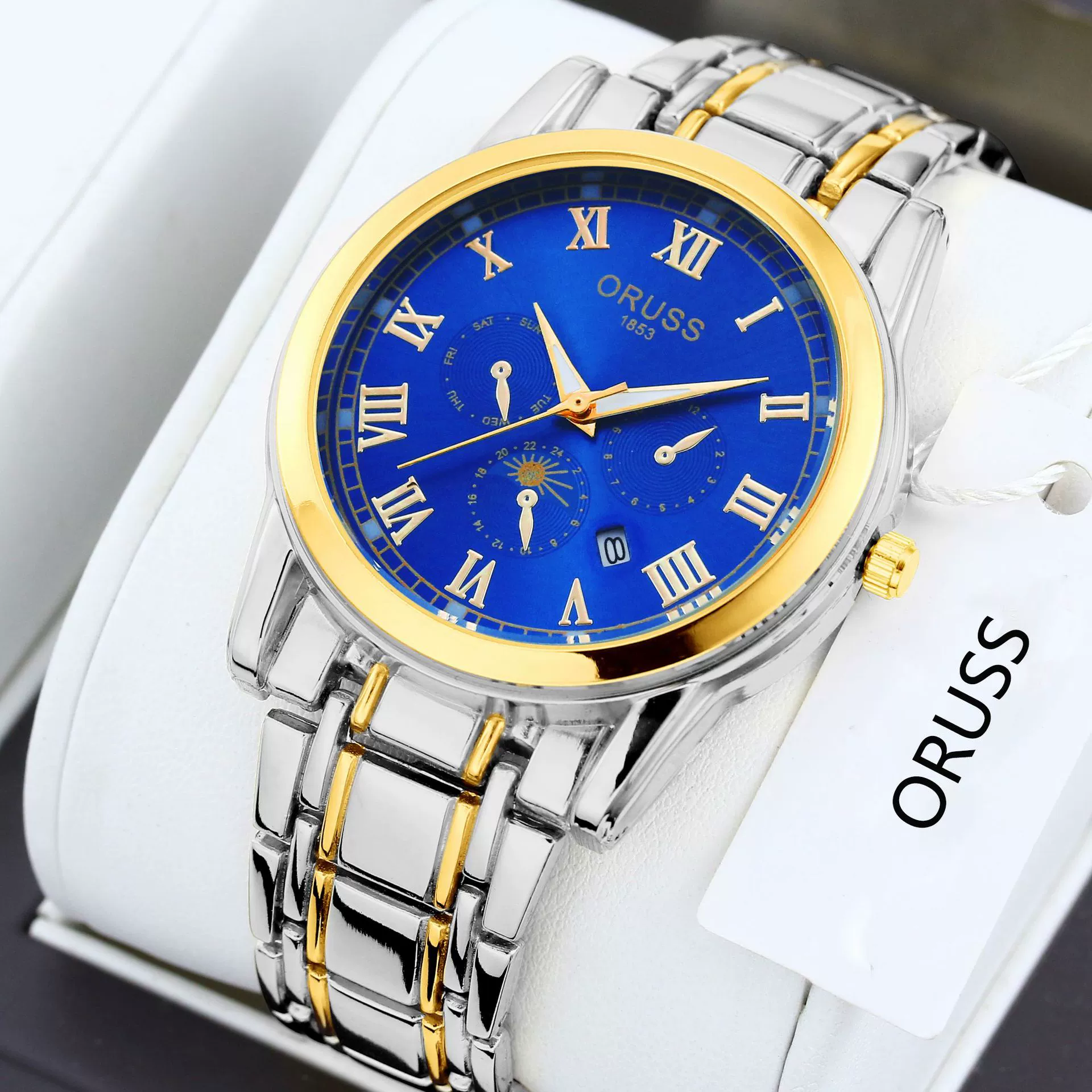Wholesale Men's Quartz Watches Alloy Case Mineral Reinforced Glass Mirror Round Dial Business Style - Image 8