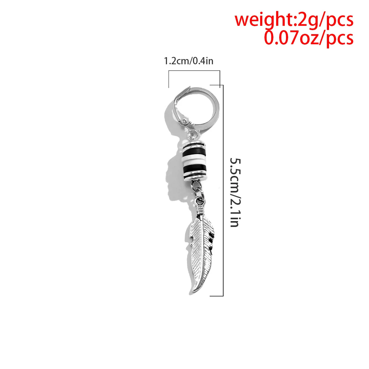 Wholesale Men's Retro Punk Fashion Alloy Feather Leaf Pendant Earrings With Electroplating - Image 7
