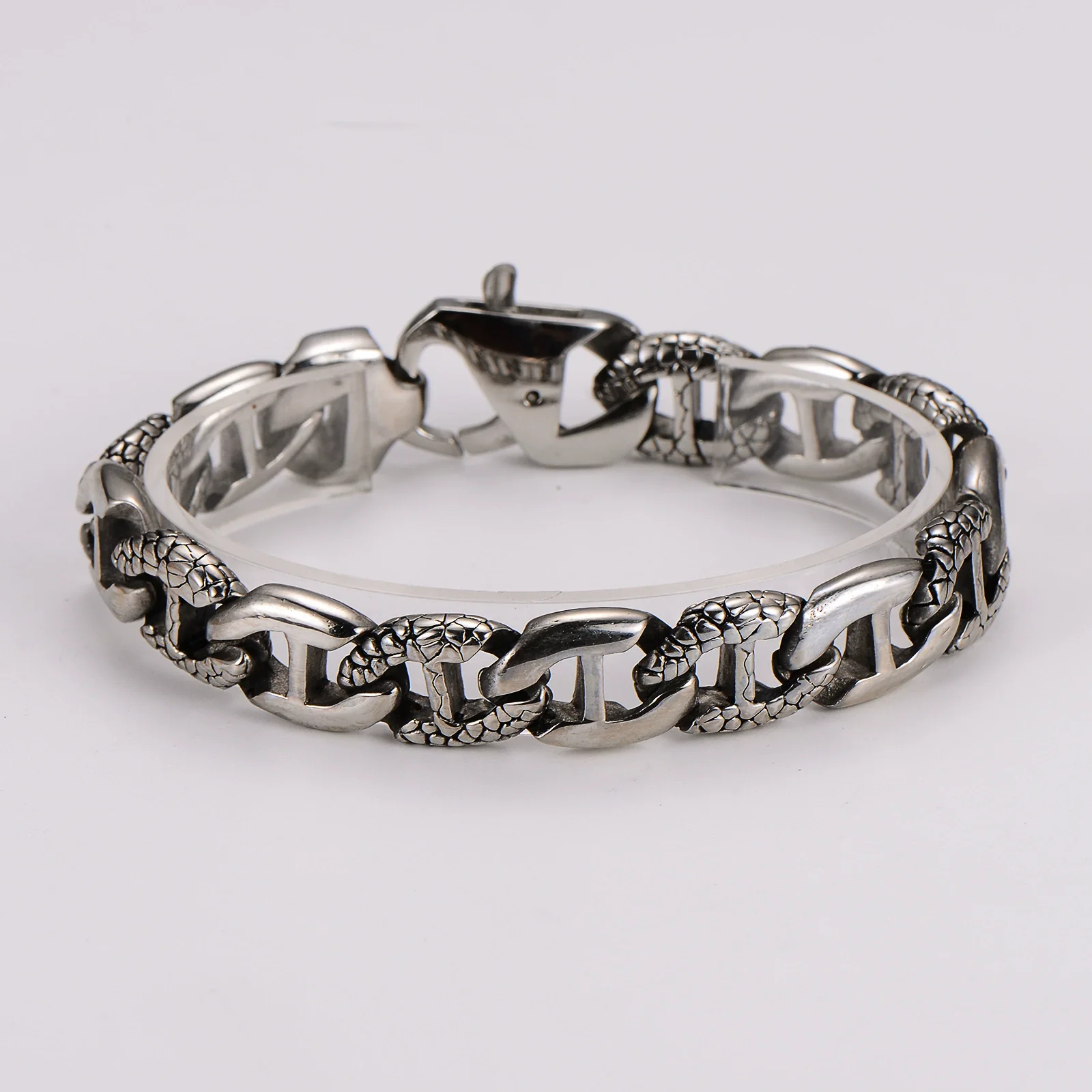 Wholesale Men's Simple Geometric Pattern Electroplated Stainless Steel Bracelet - Image 2