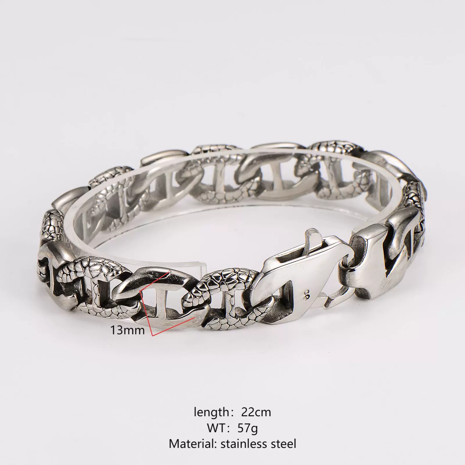 Wholesale Men's Simple Geometric Pattern Electroplated Stainless Steel Bracelet - Image 3