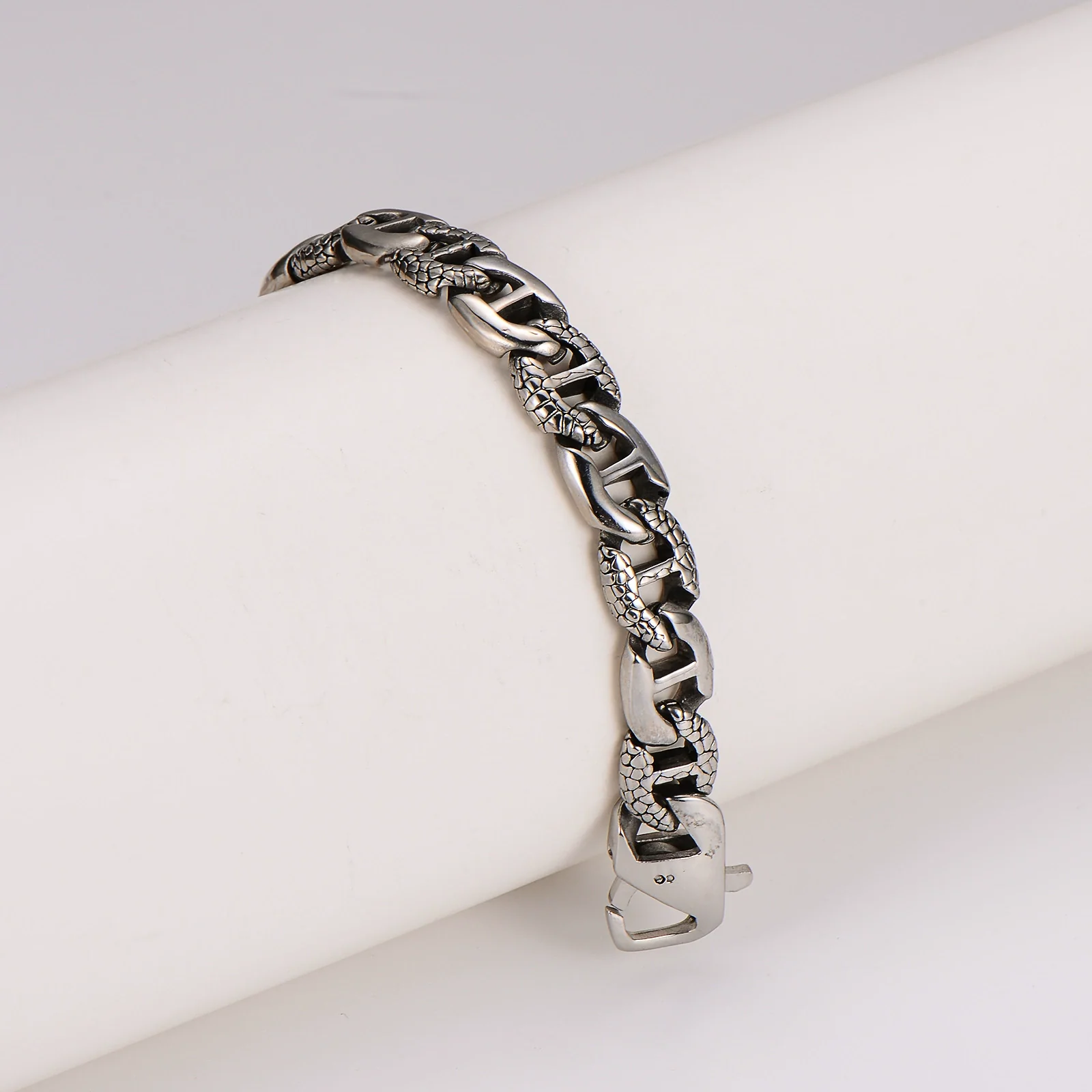 Wholesale Men's Simple Geometric Pattern Electroplated Stainless Steel Bracelet - Image 4