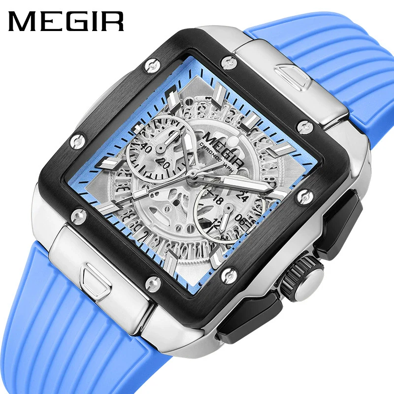 Wholesale Men's Sports Square Alloy Case Silicone Strap Quartz Watch - Image 3