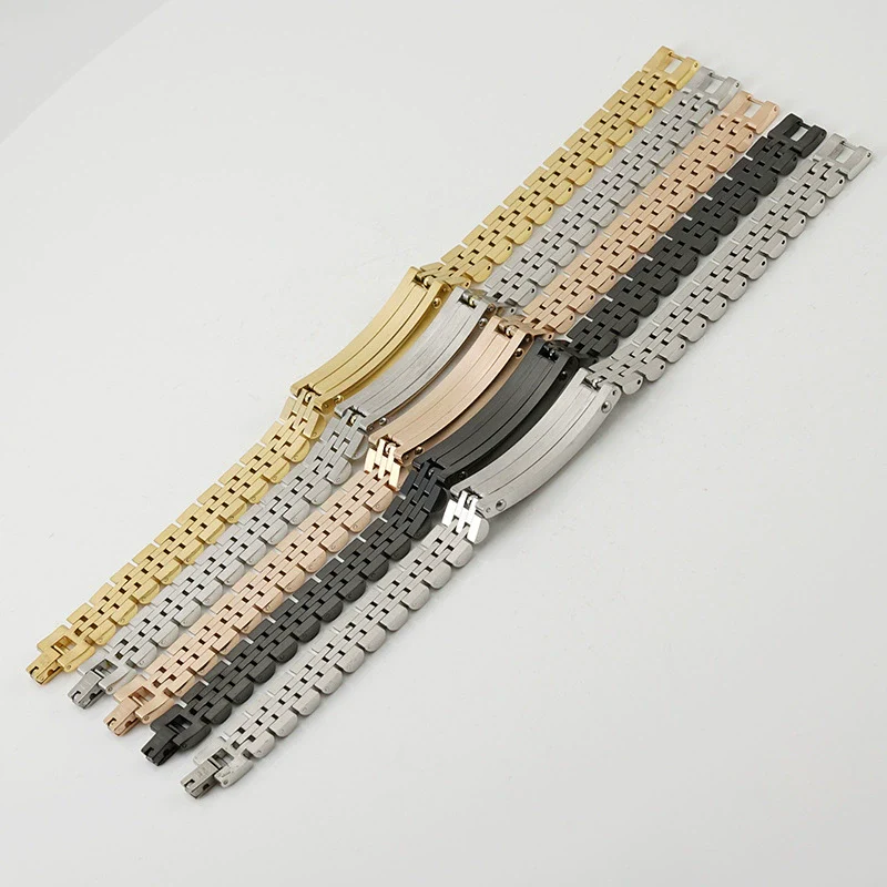 Wholesale Men's Stainless Steel And Titanium Steel Watch Chain Bracelet With Gold Inlaid And Geometric Style - Image 4