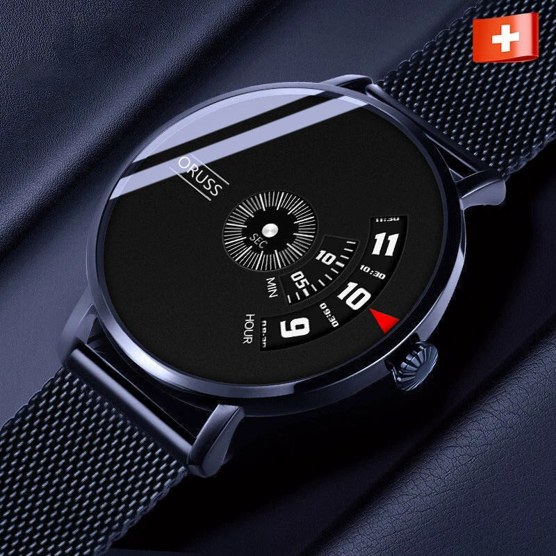 Wholesale Men's Steel Mirror Automatic Quartz Watch Leisure Style Round Dial Stainless Steel Clasp Mineral Strengthened Glass Mirror - Image 11