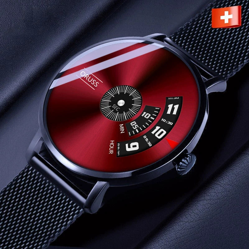 Wholesale Men's Steel Mirror Automatic Quartz Watch Leisure Style Round Dial Stainless Steel Clasp Mineral Strengthened Glass Mirror - Image 12