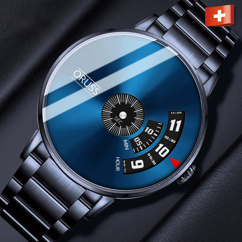 Wholesale Men's Steel Mirror Automatic Quartz Watch Leisure Style Round Dial Stainless Steel Clasp Mineral Strengthened Glass Mirror - Image 8