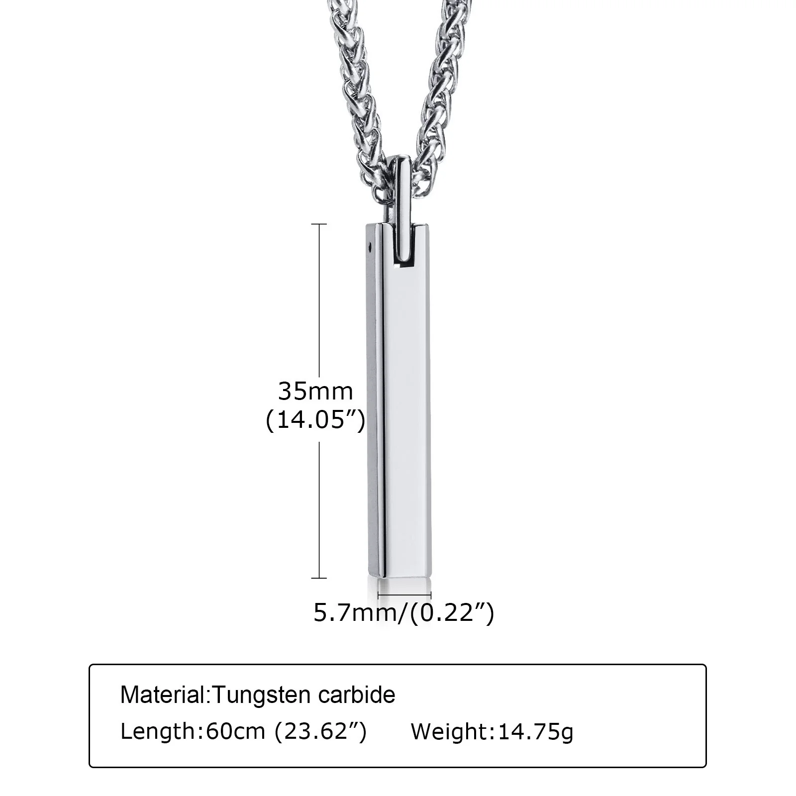 Wholesale Men's Tungsten Steel Glossy Pendant Necklace With Letters Numbers Text Pattern - Image 10