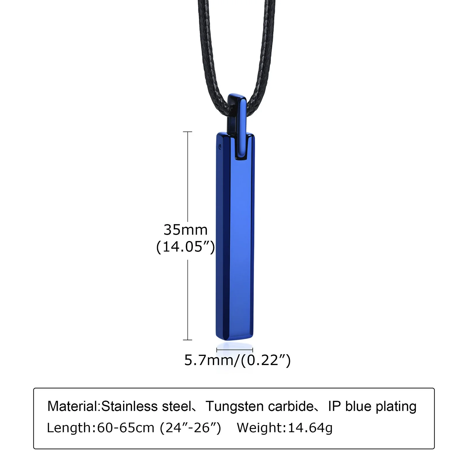 Wholesale Men's Tungsten Steel Glossy Pendant Necklace With Letters Numbers Text Pattern - Image 7