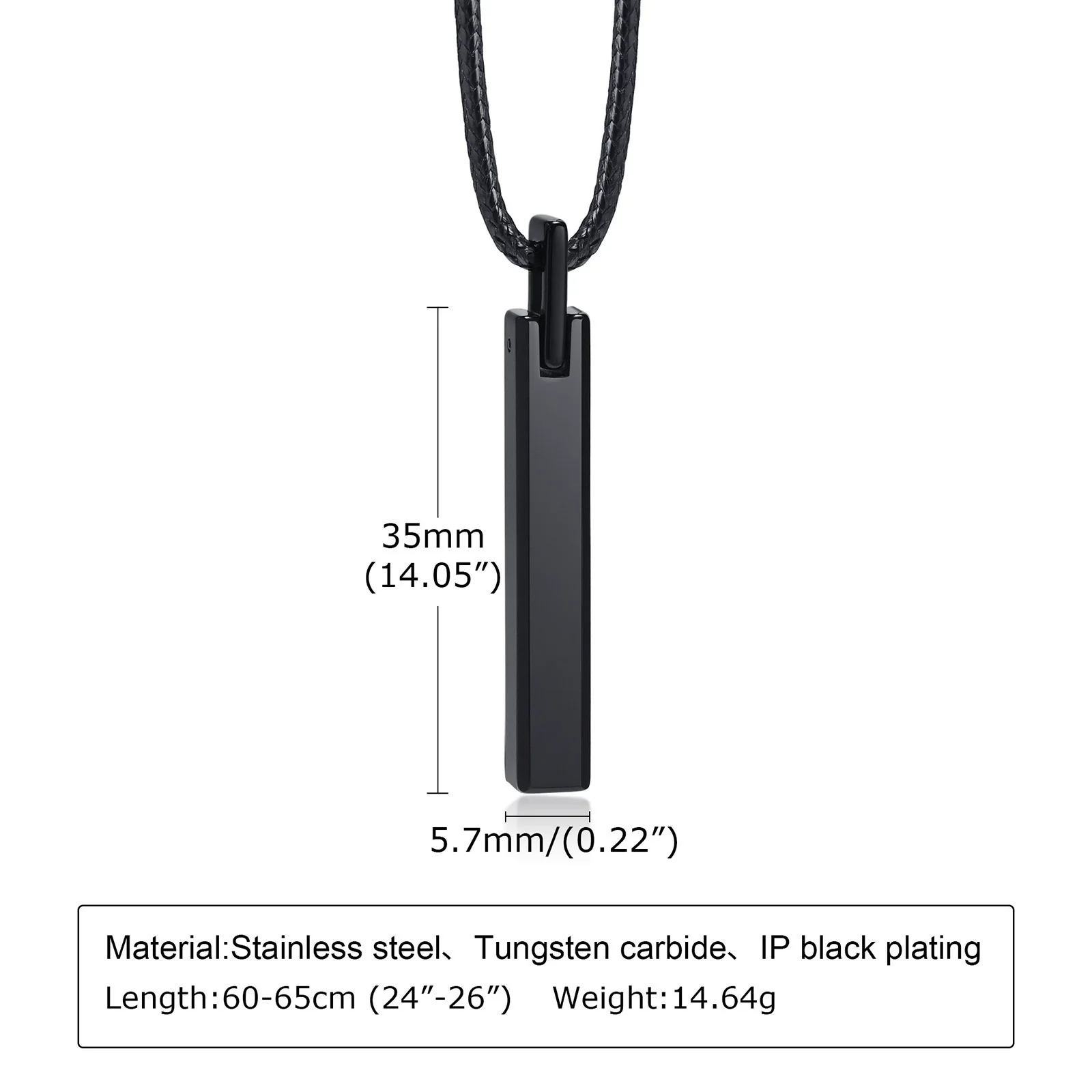 Wholesale Men's Tungsten Steel Glossy Pendant Necklace With Letters Numbers Text Pattern - Image 8