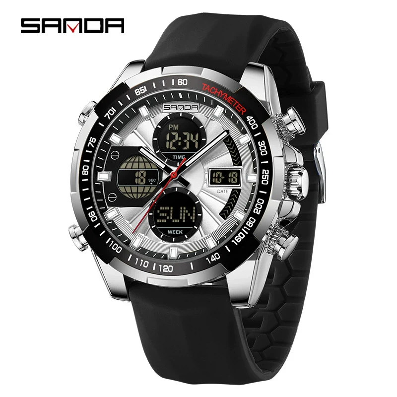 Wholesale Men's Watch Zinc Alloy Round Dial Waterproof Multifunctional Sporty Fashion Light Luxury Style