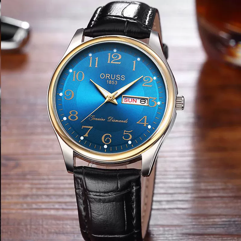 Wholesale Men's Waterproof Fashionable Watch Alloy Case Pu Strap Round Dial - Image 13
