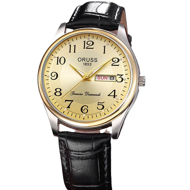 Wholesale Men's Waterproof Fashionable Watch Alloy Case Pu Strap Round Dial - Image 5