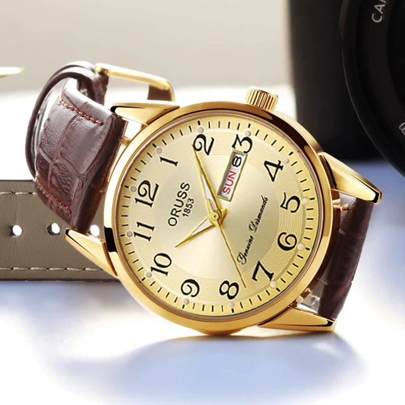Wholesale Men's Waterproof Fashionable Watch Alloy Case Pu Strap Round Dial - Image 6