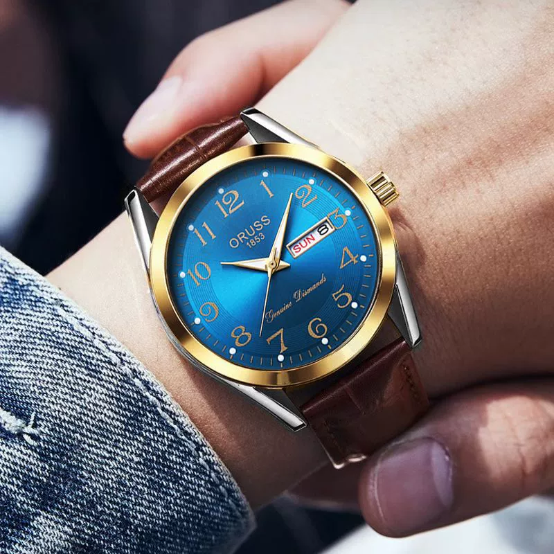 Wholesale Men's Waterproof Fashionable Watch Alloy Case Pu Strap Round Dial - Image 9
