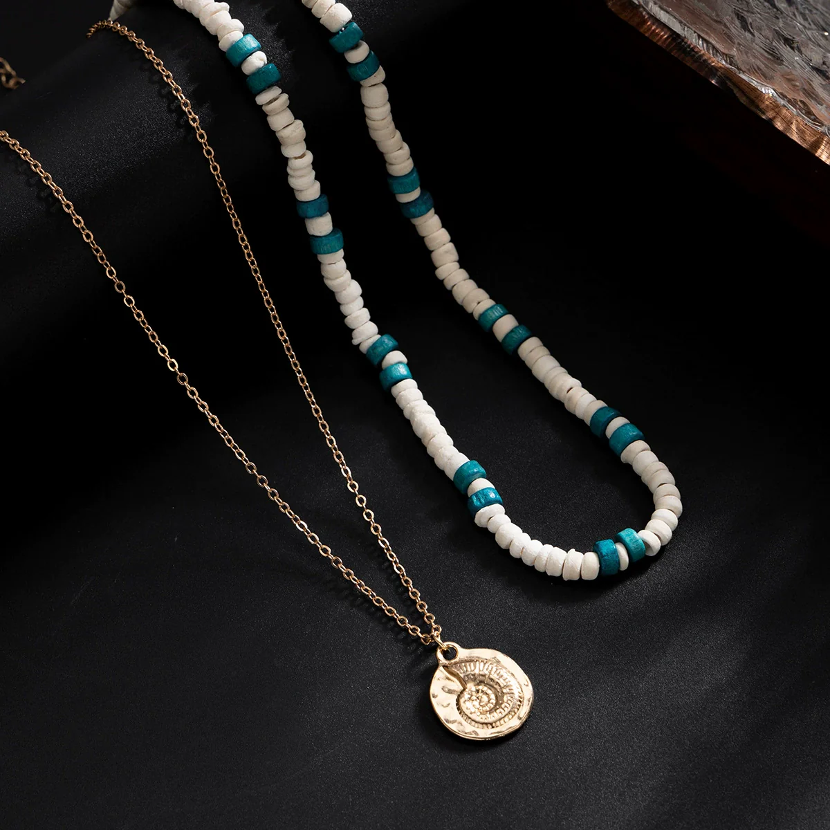 Wholesale Men's Wooden Bead Jewelry With Alloy Snail Pendant And Geometric Pattern Handmade Necklace - Image 4