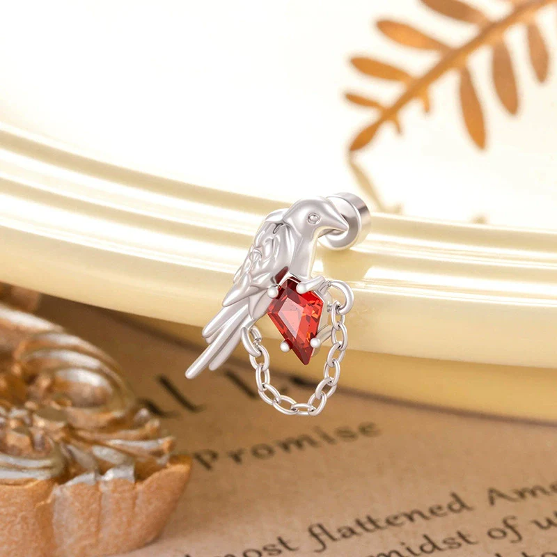 Wholesale Metal Animal Zodiac Geometric Bird Chain Piercing Earrings Electroplated Unisex Fashion Style - Image 6