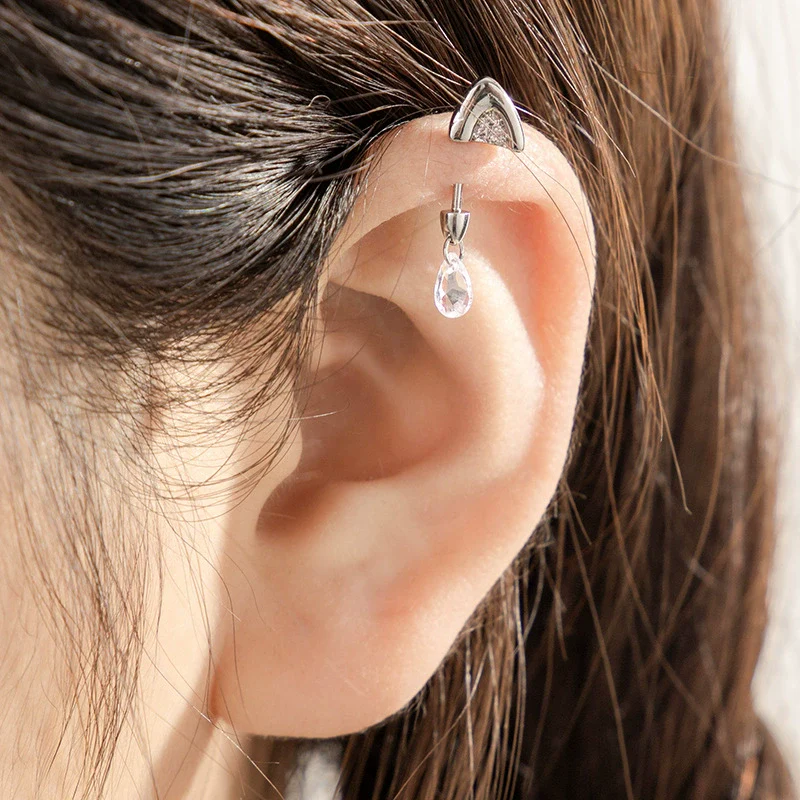 Wholesale Metal Animals Style Titanium Steel Ear Bone Nail Electroplated Women's Earrings - Image 3