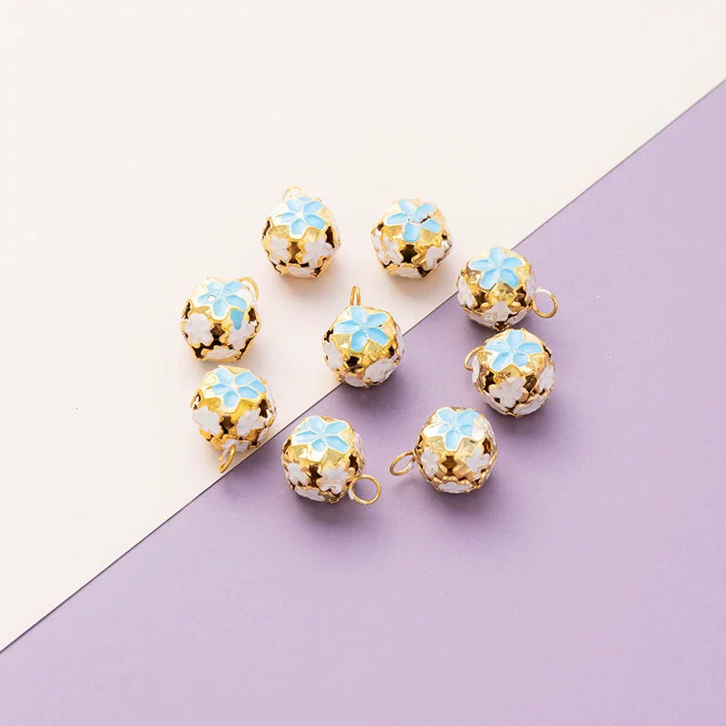 Wholesale Metal Bracelet With Color Hollow Flower Ball And Pet Bell Cloisonne And Electroplated Design - Image 15