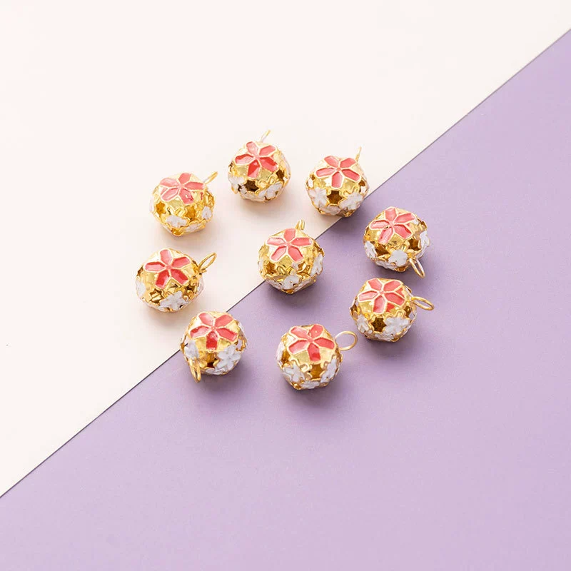Wholesale Metal Bracelet With Color Hollow Flower Ball And Pet Bell Cloisonne And Electroplated Design - Image 17