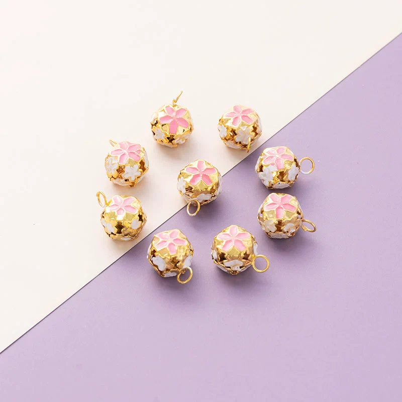 Wholesale Metal Bracelet With Color Hollow Flower Ball And Pet Bell Cloisonne And Electroplated Design - Image 18