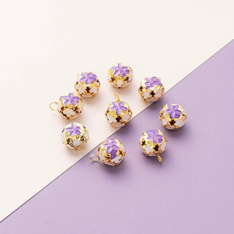 Wholesale Metal Bracelet With Color Hollow Flower Ball And Pet Bell Cloisonne And Electroplated Design - Image 19