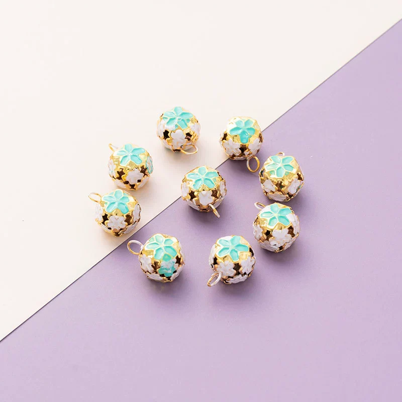 Wholesale Metal Bracelet With Color Hollow Flower Ball And Pet Bell Cloisonne And Electroplated Design - Image 21