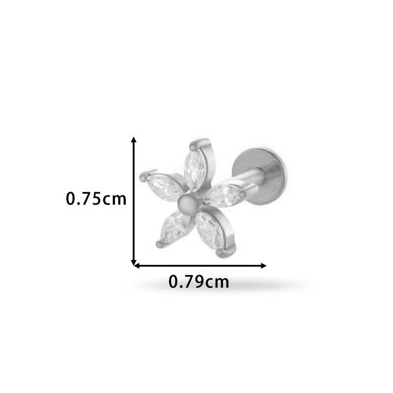 Wholesale Metal Butterfly Style Electroplated Puncture Ornaments For Women Inner Tooth Thread Flat Base Rod Lip Nail And Ear Bone Nail - Image 11