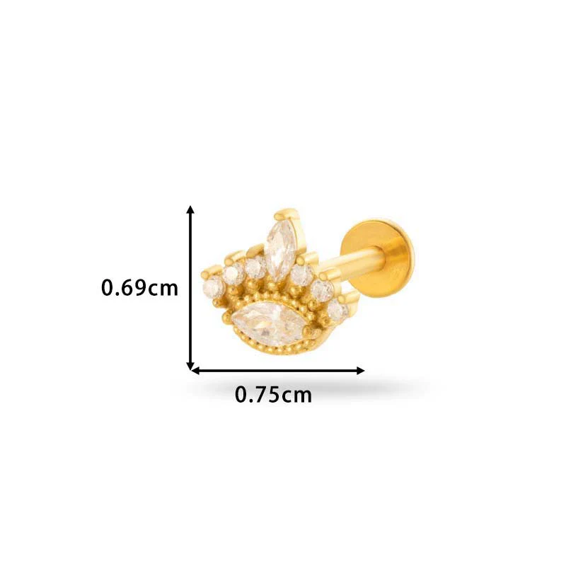 Wholesale Metal Butterfly Style Electroplated Puncture Ornaments For Women Inner Tooth Thread Flat Base Rod Lip Nail And Ear Bone Nail - Image 14