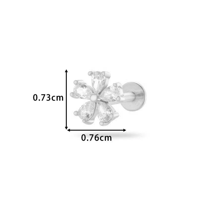 Wholesale Metal Butterfly Style Electroplated Puncture Ornaments For Women Inner Tooth Thread Flat Base Rod Lip Nail And Ear Bone Nail - Image 17