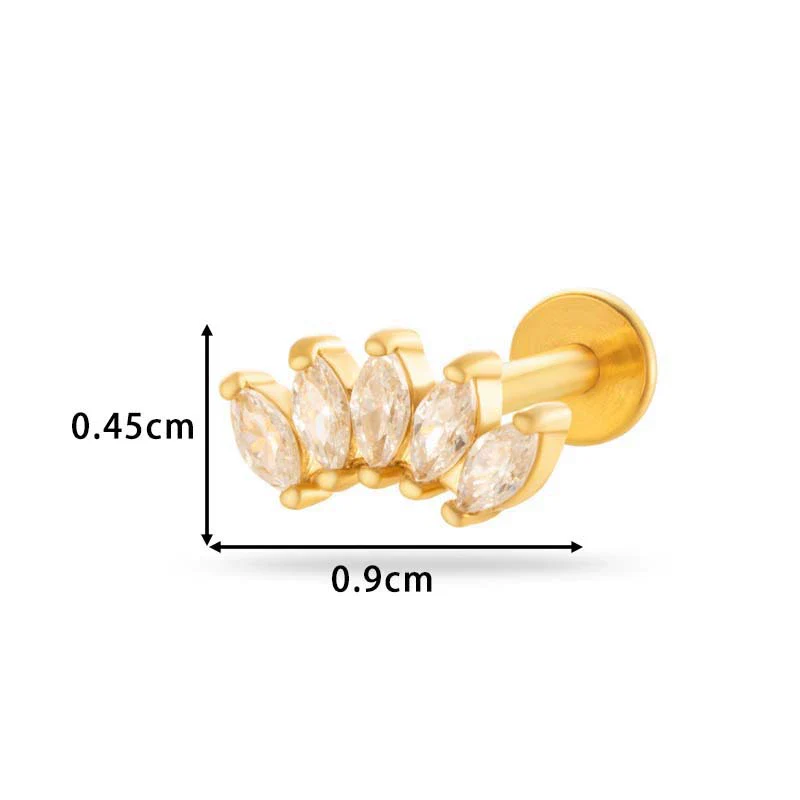 Wholesale Metal Butterfly Style Electroplated Puncture Ornaments For Women Inner Tooth Thread Flat Base Rod Lip Nail And Ear Bone Nail - Image 20