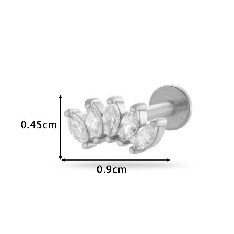 Wholesale Metal Butterfly Style Electroplated Puncture Ornaments For Women Inner Tooth Thread Flat Base Rod Lip Nail And Ear Bone Nail - Image 21