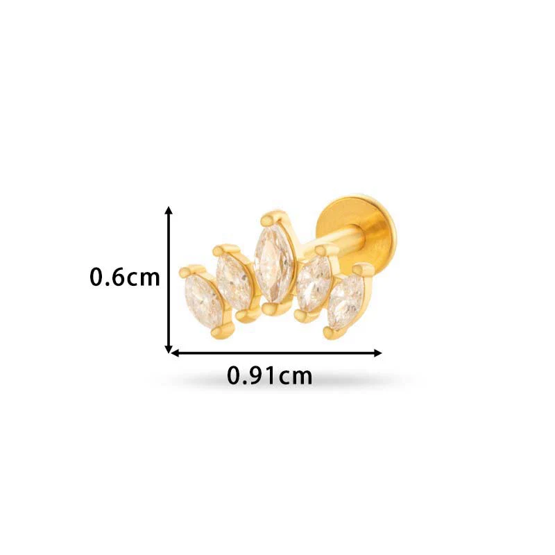 Wholesale Metal Butterfly Style Electroplated Puncture Ornaments For Women Inner Tooth Thread Flat Base Rod Lip Nail And Ear Bone Nail - Image 22