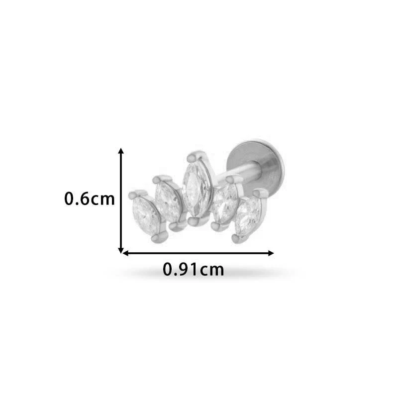 Wholesale Metal Butterfly Style Electroplated Puncture Ornaments For Women Inner Tooth Thread Flat Base Rod Lip Nail And Ear Bone Nail - Image 23