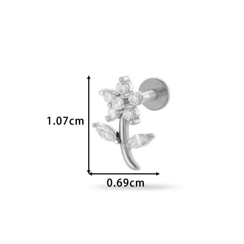 Wholesale Metal Butterfly Style Electroplated Puncture Ornaments For Women Inner Tooth Thread Flat Base Rod Lip Nail And Ear Bone Nail - Image 25