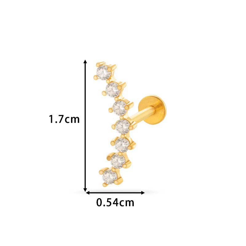Wholesale Metal Butterfly Style Electroplated Puncture Ornaments For Women Inner Tooth Thread Flat Base Rod Lip Nail And Ear Bone Nail - Image 8