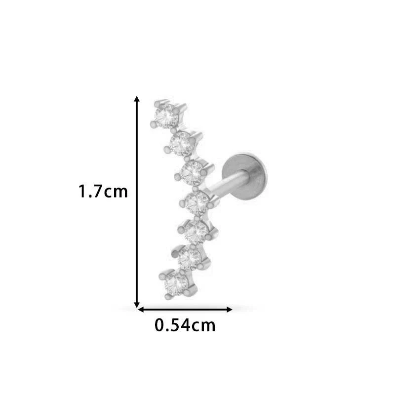 Wholesale Metal Butterfly Style Electroplated Puncture Ornaments For Women Inner Tooth Thread Flat Base Rod Lip Nail And Ear Bone Nail - Image 9