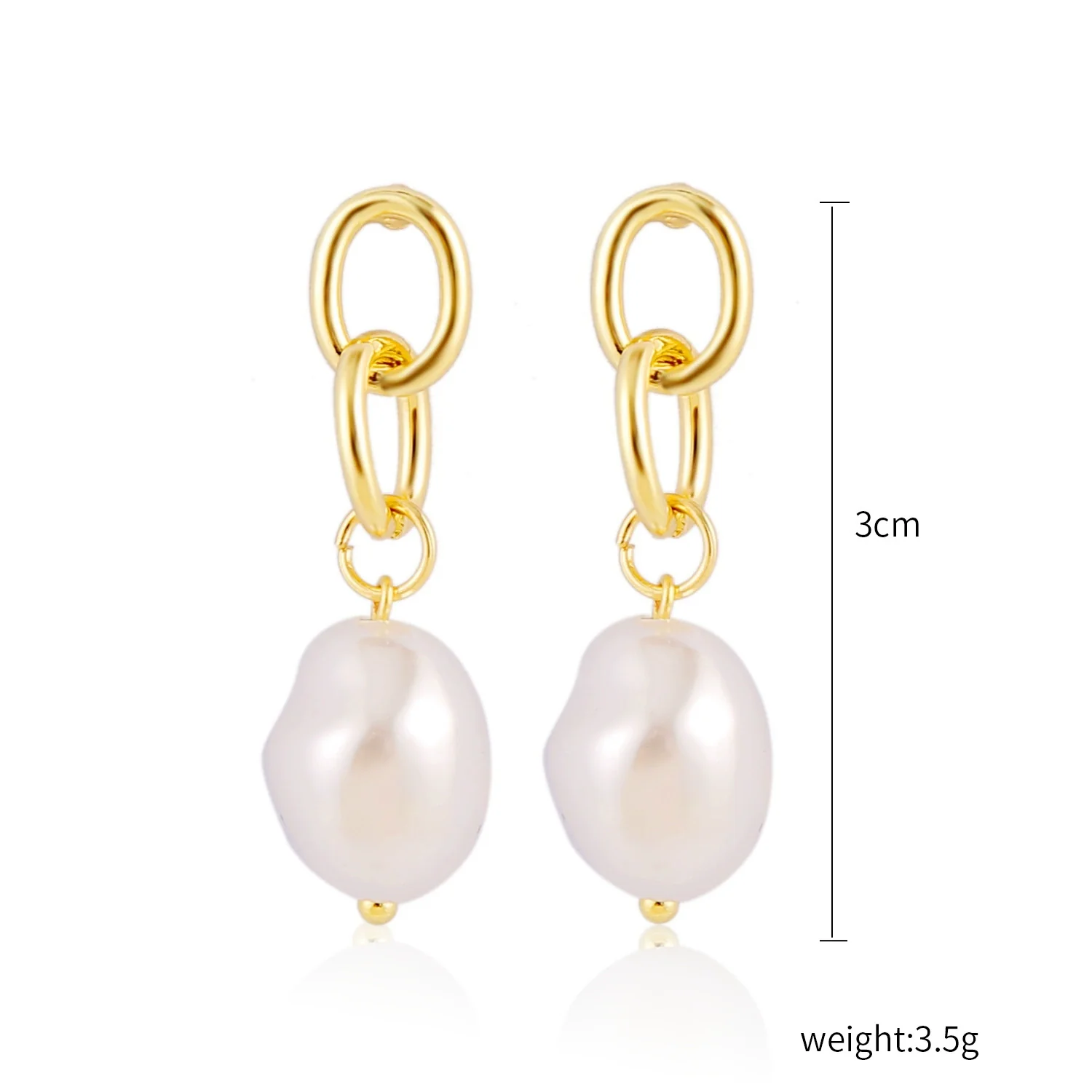 Wholesale Metal Chain Pearl Earrings With Electroplating Treatment Simple Fashion Retro Style For Women - Image 5