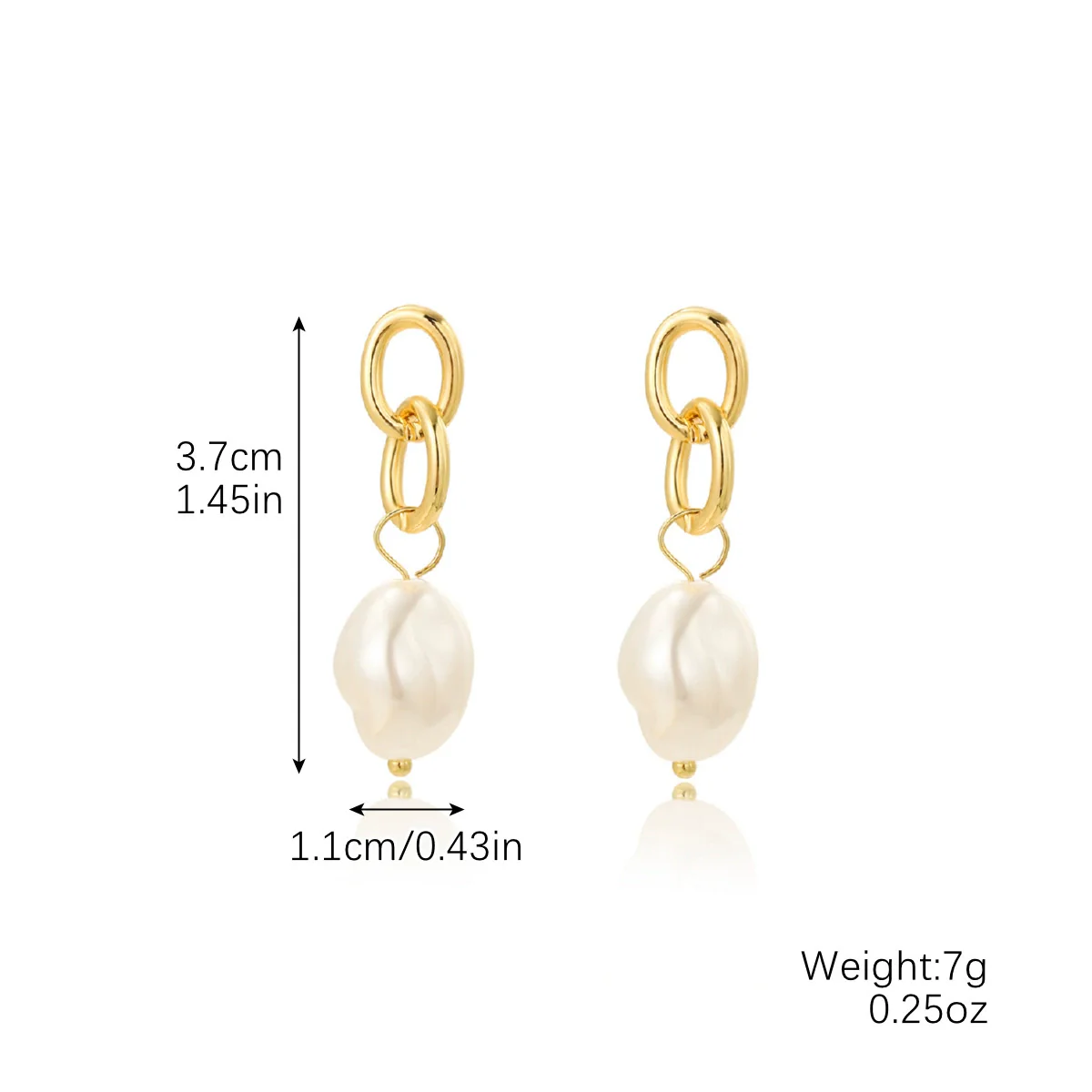 Wholesale Metal Chain Pearl Earrings With Electroplating Treatment Simple Fashion Retro Style For Women - Image 8