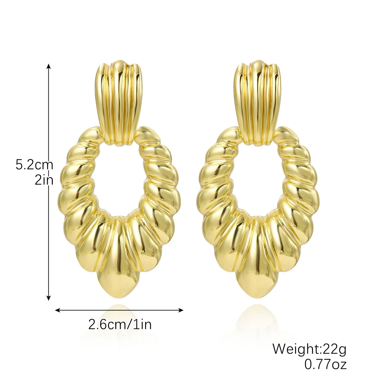 Wholesale Metal Earrings Zinc Alloy Simple Geometric Wave Drop Shape Electroplated For Women - Image 8