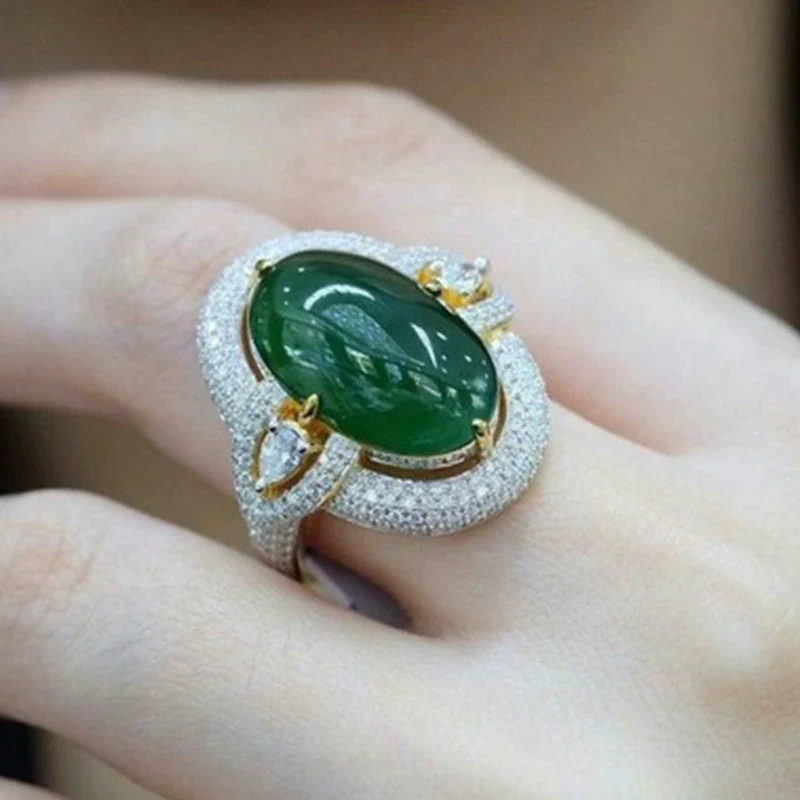 Wholesale Metal Elegant Geometric Artificial Diamond Inlaid Ring Electroplated Jewelry For Women And Unisex - Image 2